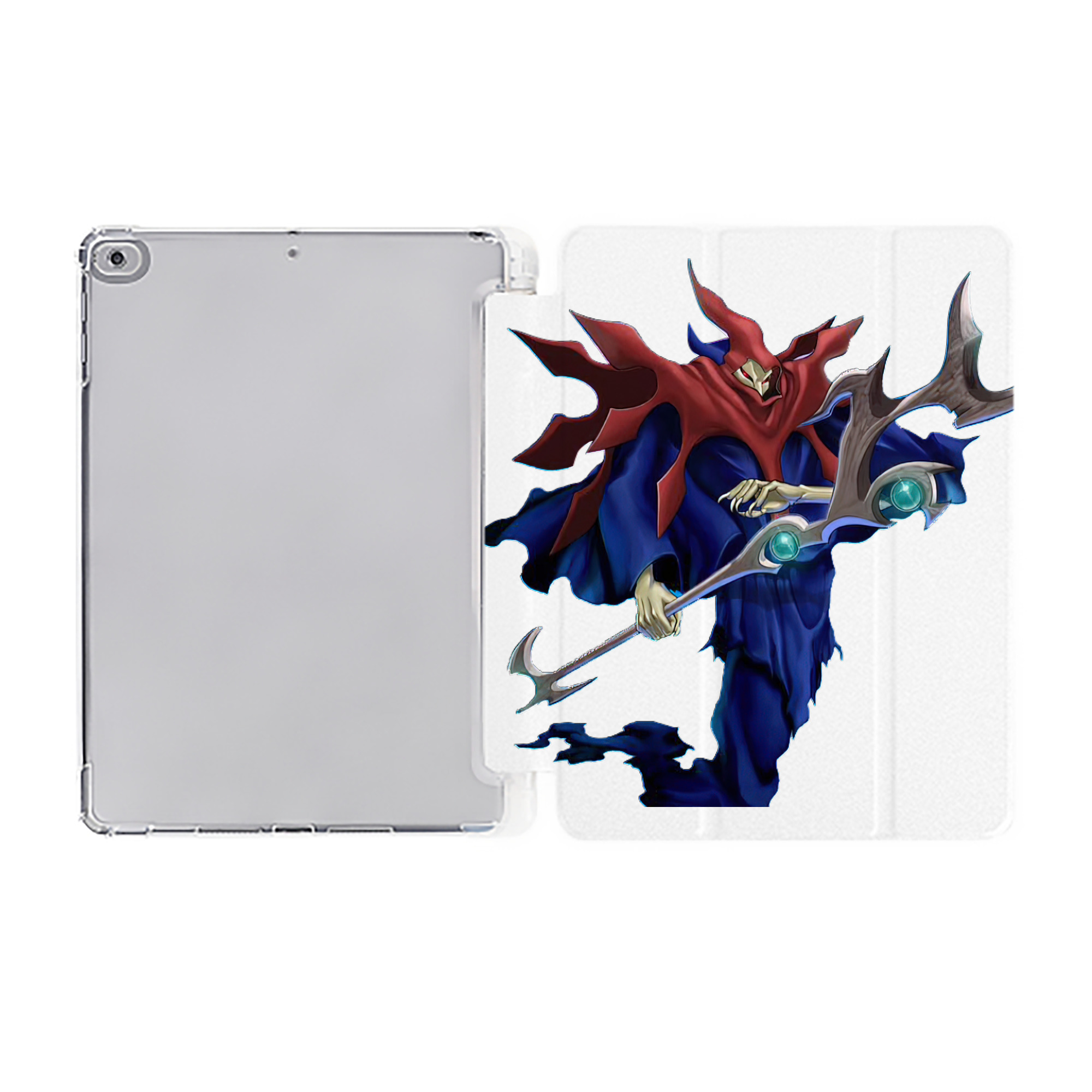 （画像用） 遊☆戯☆王 Yu-Gi-Oh! IPad ケース ペン収納付き 三つ折りスタンド PUレザー×シリコン 対応機種9.5/10.5/10.9インチ